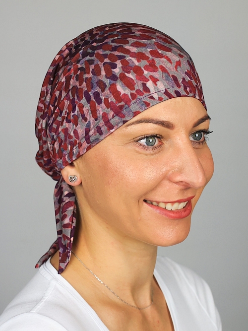 Šátek nepodšitý červený vzor